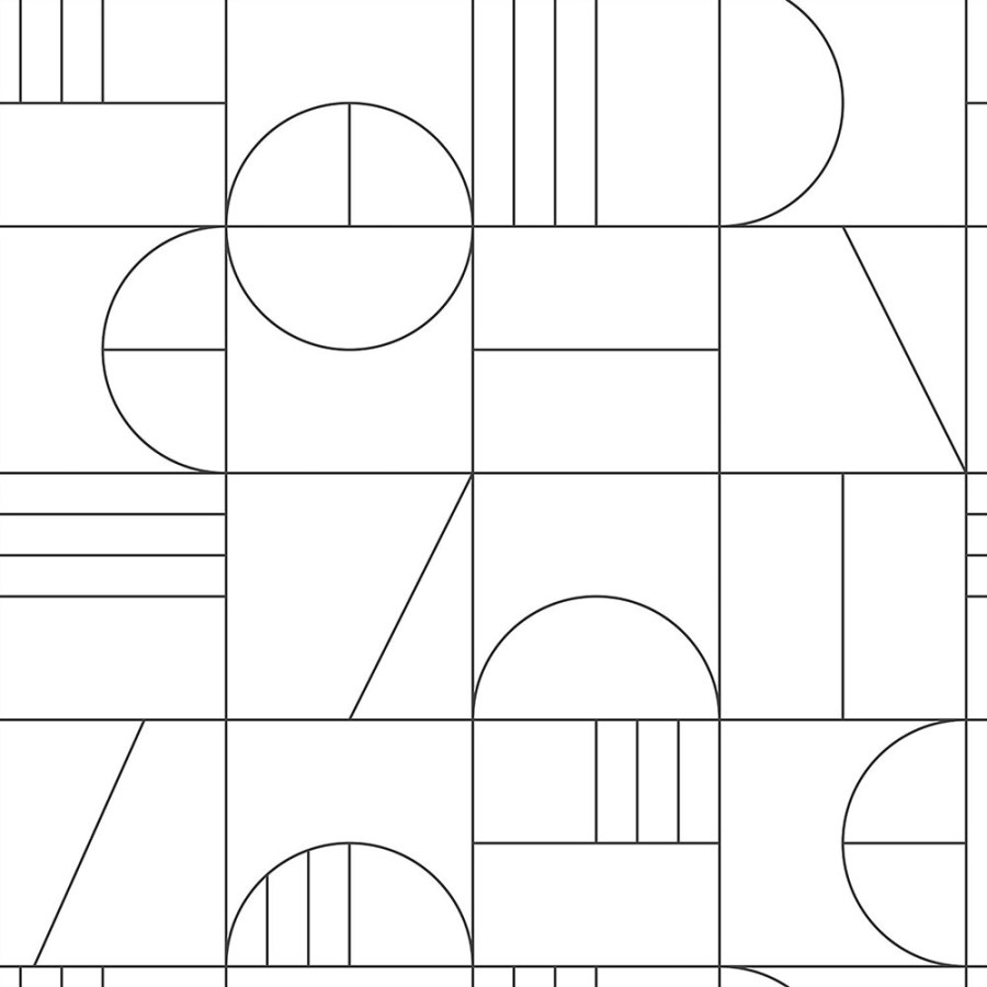 Bijelo-crna geometrijska flis tapeta 139142, Black & White, Esta