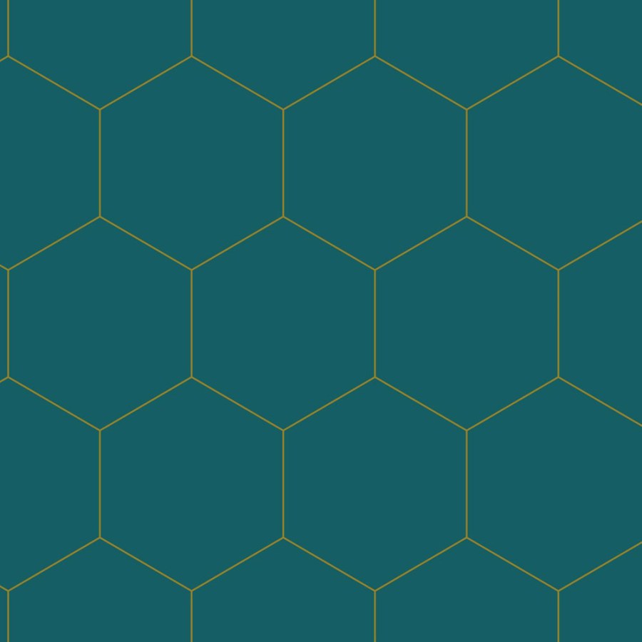 Geometrijska flis tapeta za zid, tirkizno-zlatna, 139455, Bloom, Esta Home