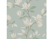 Cvjetna flis tapeta za zid, tirkizna, 139405, Bloom, Esta Home