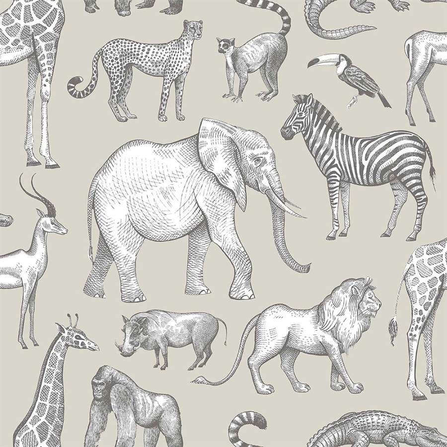 Mentol zelena flis tapeta Životinjice iz Afrike 139270, Forest Friends, Esta