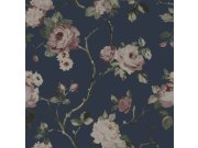 Plava flis cvjetna tapeta za zid, 139409, Vintage Flowers, Esta Home