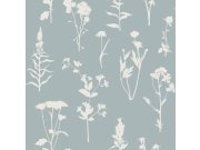 Esta Home - Plava flis tapeta za zid, cvijeće, listovi, 139394, Vintage Flowers, Esta Home Plava flis tapeta za zid, cvijeće, listovi, 139394, Vintage Flowers, Esta Home