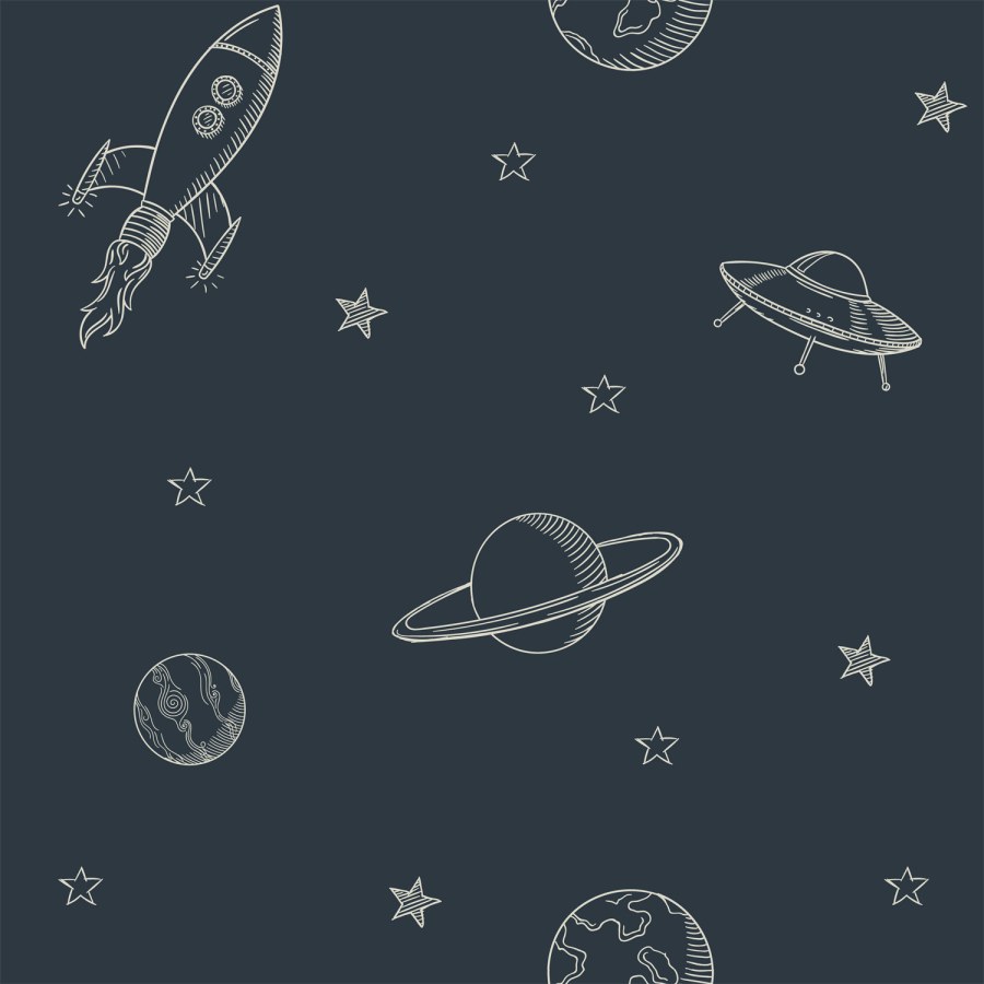 Plava flis tapeta za zid, Svemir, 139422, To the Moon and Back, Esta Home