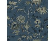 Plavo-zelena flis cvjetna tapeta za zid, 139315, Vintage Flowers, Esta Home