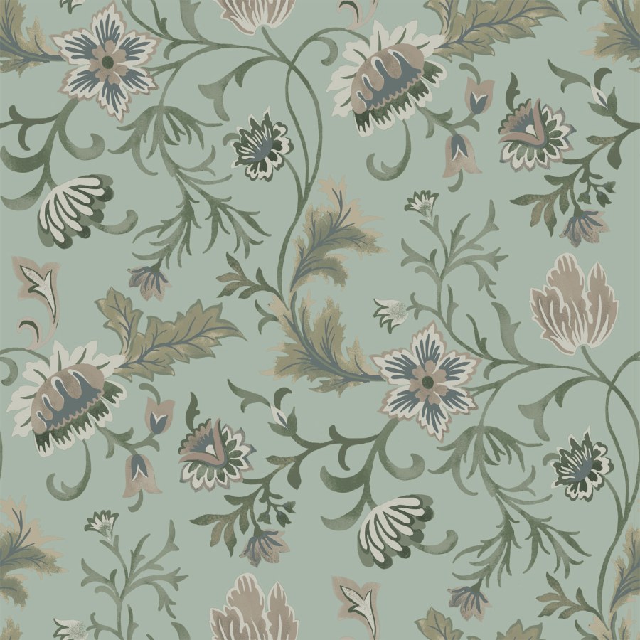 Sivo-plava flis cvjetna tapeta za zid, 139413, Vintage Flowers, Esta Home