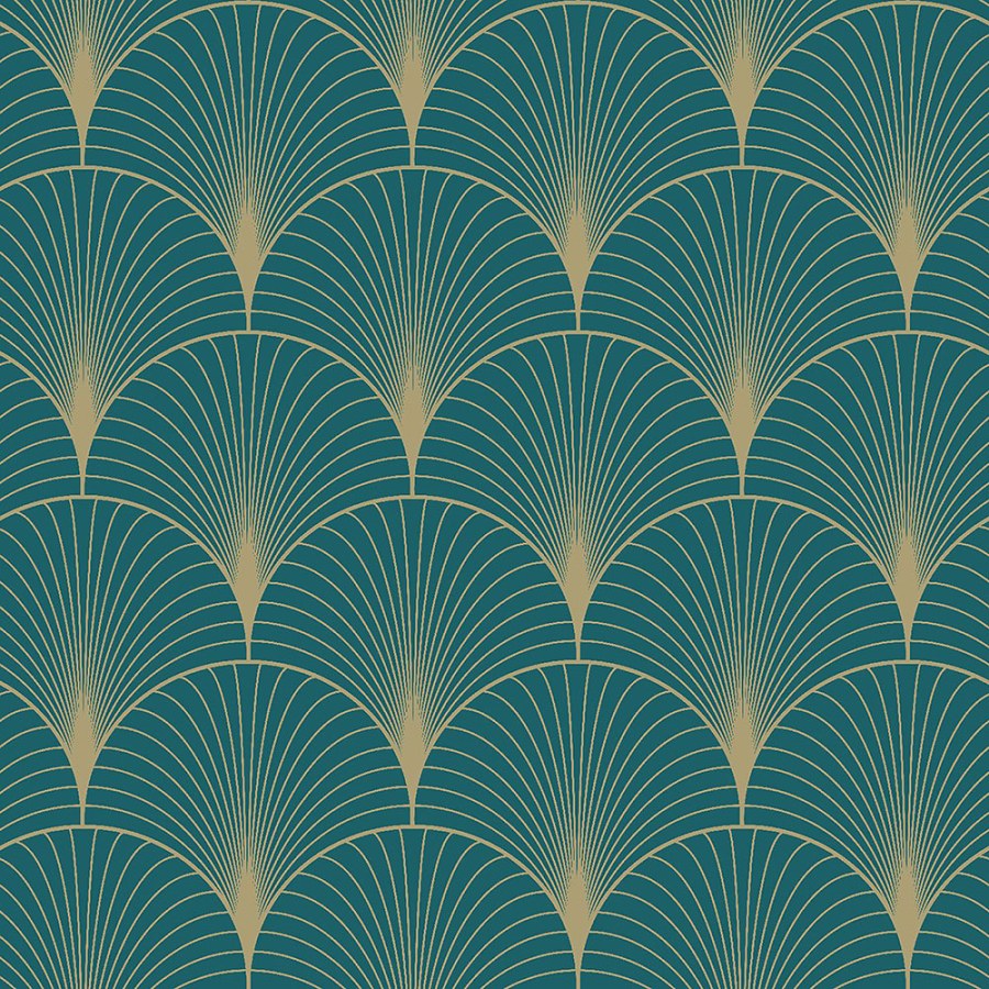 Tamnotirkizna geometrijska flis tapeta 139230, Art Deco, Esta