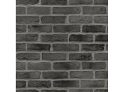 Flis crna tapeta za zid cigle, zid od cigle 139138, Black & White, Esta Esta Home