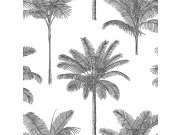 Flis crno-bijela tapeta s palmama 139162, Paradise, Esta Home