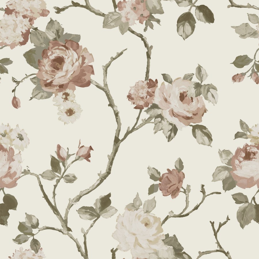 Flis cvjetna tapeta za zid, 139406, Vintage Flowers, Esta Home - Esta Home