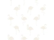 Flis tapeta bijela s metalik uzorkom flamingosa 138917, Little Bandits, Esta