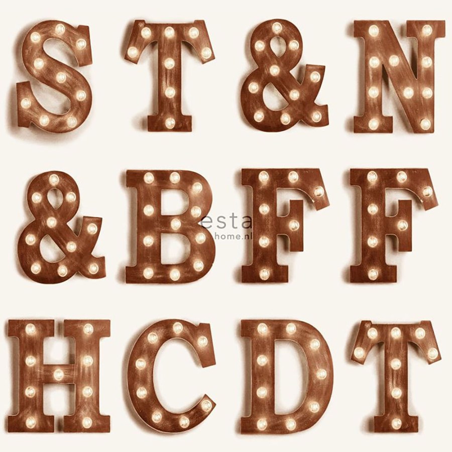 Flis tapeta za zid 138850, Slova, Neony, FAB, Esta Flis tapeta za zid 138850, Slova, Neony, FAB, Esta