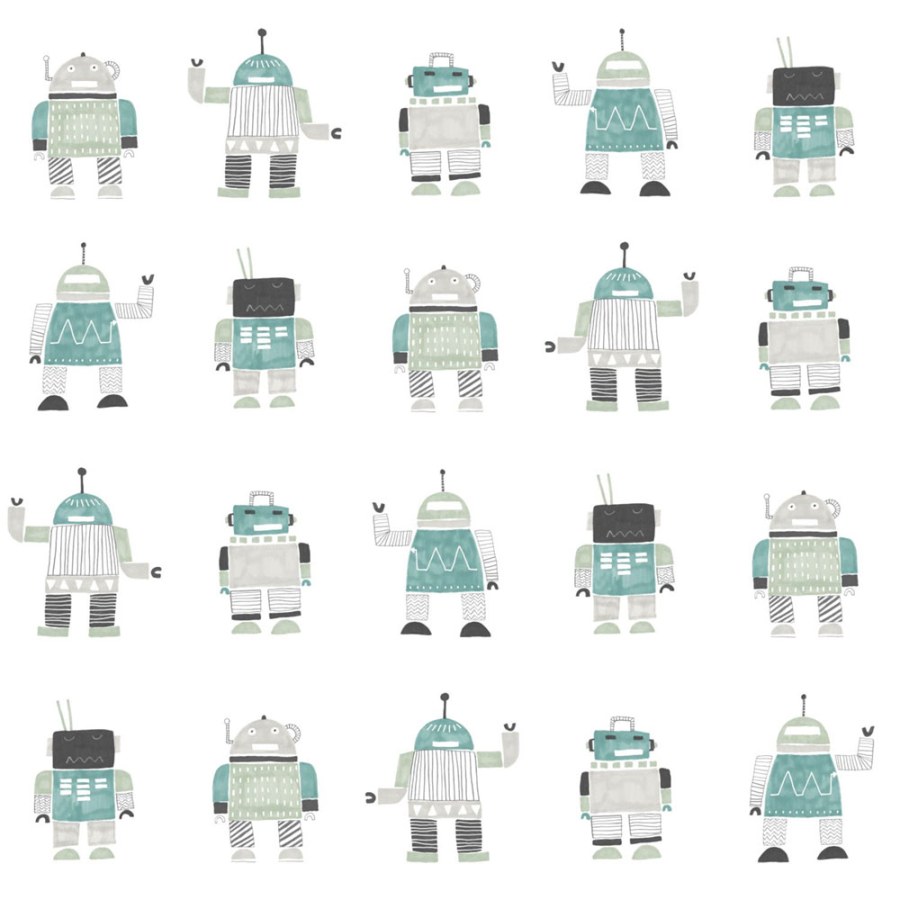 Flis tapeta za zid dječja, Roboti 138938, Little Bandits, Esta - Esta Home