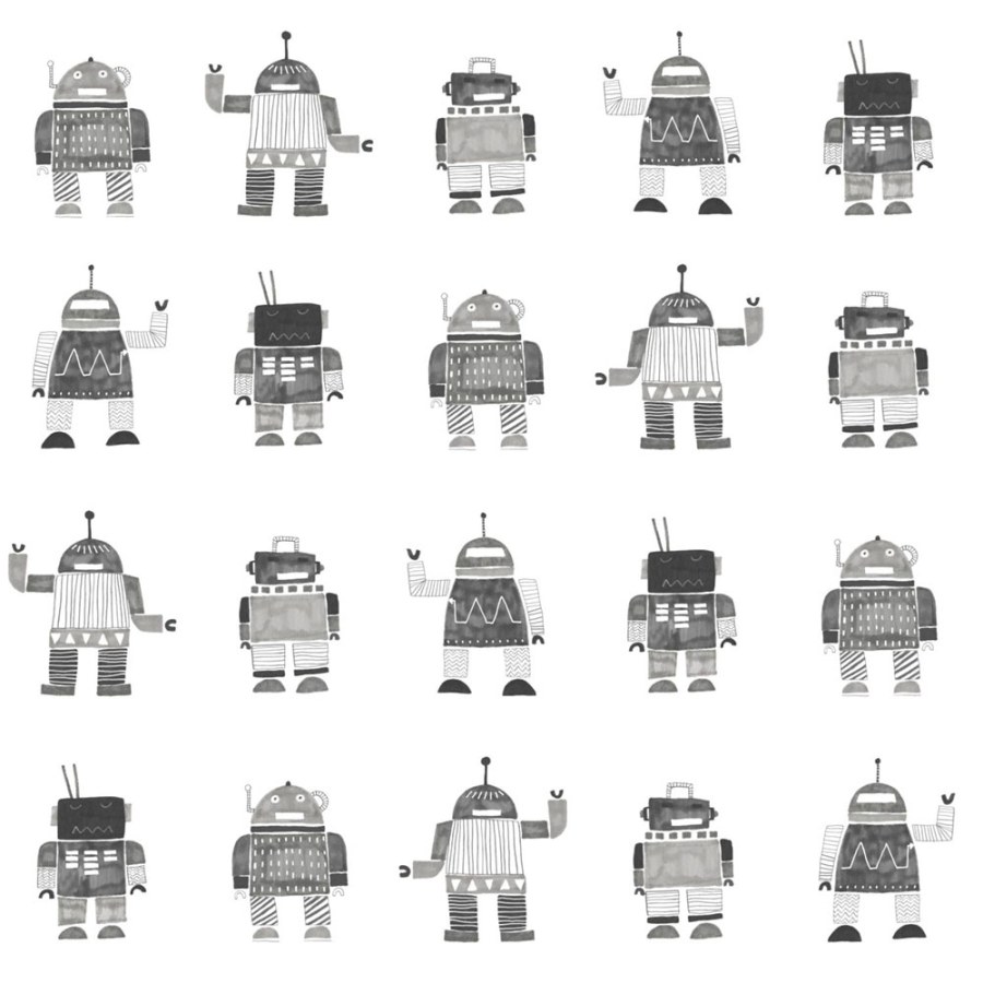 Esta Home - Flis tapeta za zid dječja, Roboti 138939, Little Bandits, Esta Flis tapeta za zid dječja, Roboti 138939, Little Bandits, Esta - Esta Home