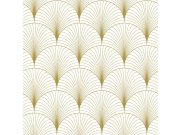 Flis tapeta za zid, Art Deco, bijelo-zlatna, 139456, Bloom, Esta Home Esta Home