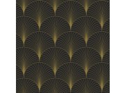 Flis tapeta za zid, Art Deco, crno-zlatna, 139457, Bloom, Esta Home Esta Home