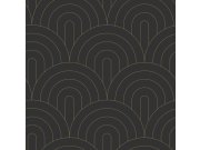 Flis tapeta za zid, Art Deco, crno-zlatna, 139742, Bloom, Esta Home Esta Home