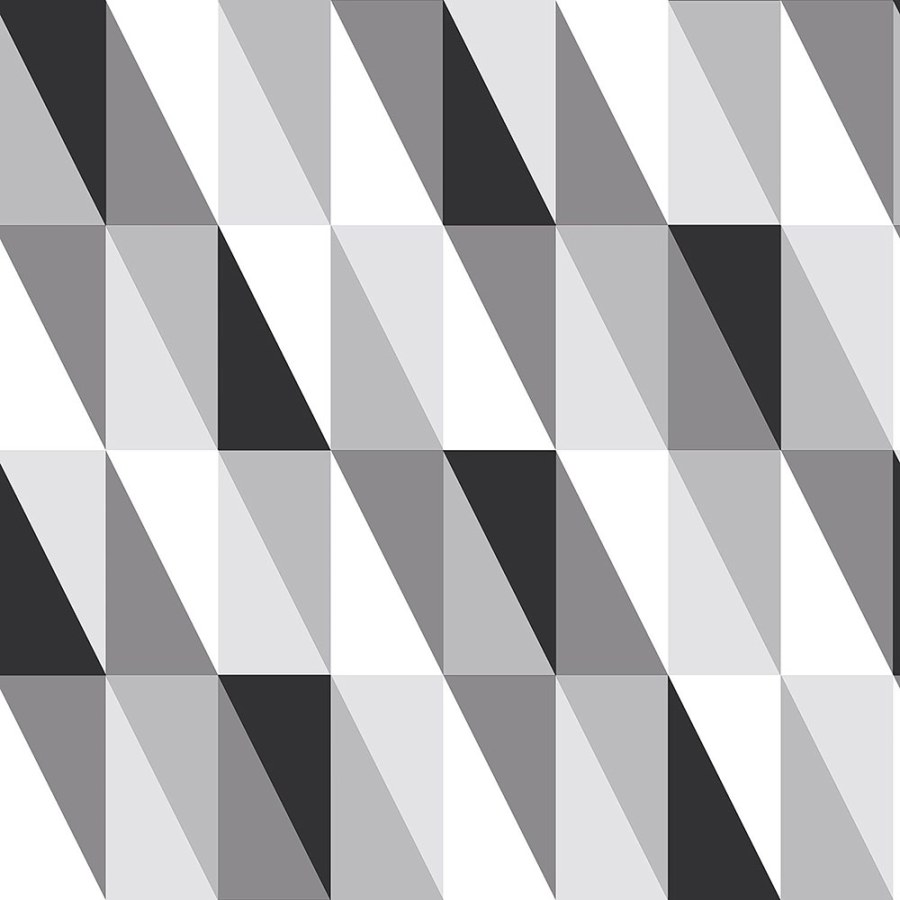 Flis tapeta za zid, trokuti 139121, Black & White, Esta