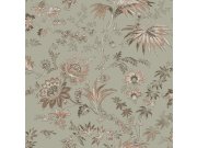 Zelena flis cvjetna tapeta za zid, 139297, Vintage Flowers, Esta Home Esta Home