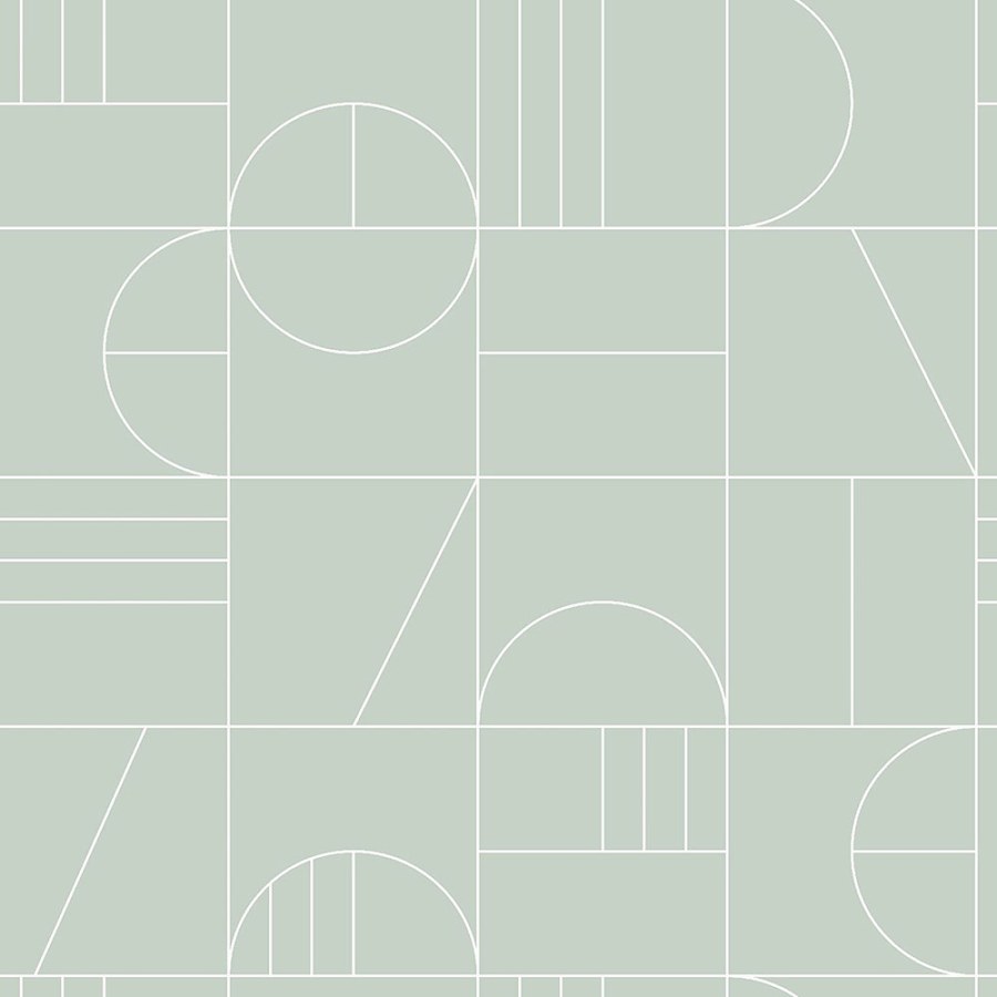 Zelena flis tapeta za zid, geometrijski uzorak 139209, Art Deco, Est Zelena flis tapeta za zid, geometrijski uzorak 139209, Art Deco, Est