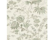 Zelena flis tapeta za zid, cvijeće, 139400, Vintage Flowers, Esta Home Esta Home