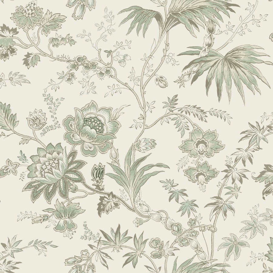 Zelena flis tapeta za zid, cvijeće, 139400, Vintage Flowers, Esta Home - Esta Home