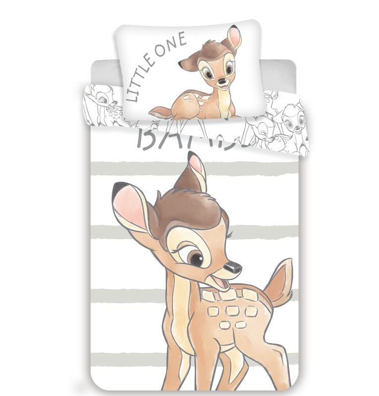 Posteljina za dječji krevetić Bambi stripe baby 100/135, 40/60 - Posteljina s licencijom