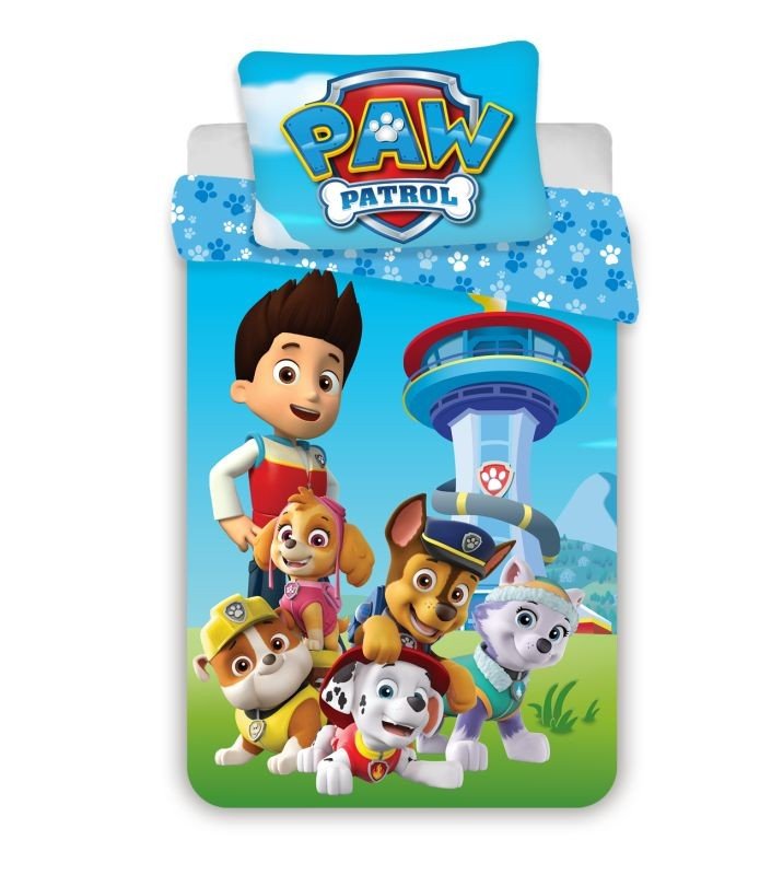 JERRY FABRICS Posteljina za dječji krevetić Paw Patrol Blue baby Pamuk, 100/135, 40/60 cm - Posteljina s licencijom