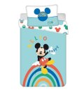 JERRY FABRICS Posteljina za dječji krevetić Mickey rainbow baby Pamuk, 100/135, 40/60 cm