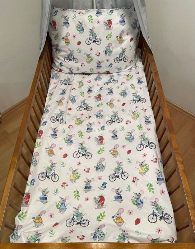 SDS Posteljina za dječji krevetić Veselé myšky  Pamuk, 90/130, 45/60 cm