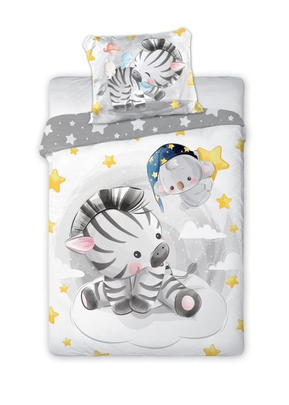 FARO Posteljina za dječji krevetić Zebra  Pamuk, 100/135, 40/60 cm
