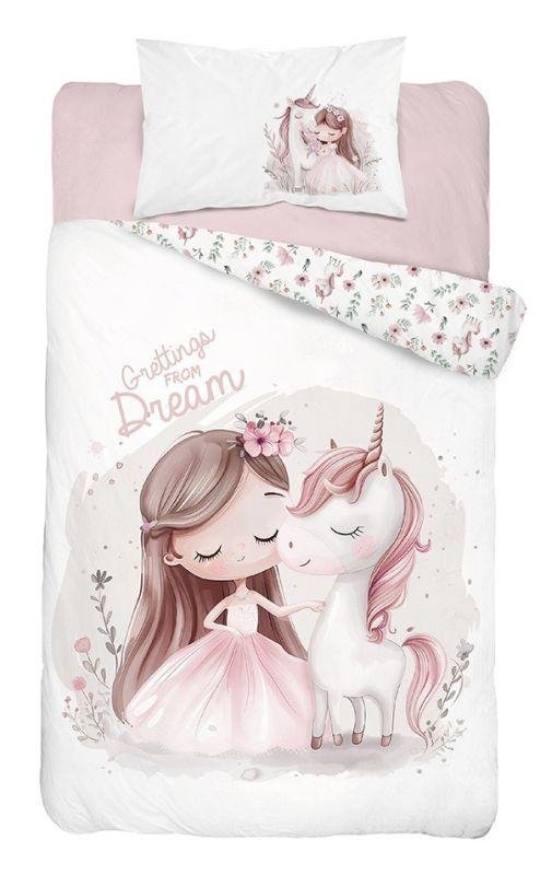 DETEXPOL Posteljina za dječji krevetić Jednorog dream B Pamuk, 100/135, 40/60 cm - Posteljina nelicencijska