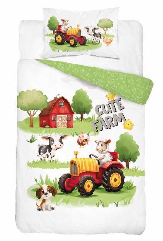 DETEXPOL Posteljina za dječji krevetić Slatka Farma A Pamuk, 100/135, 40/60 cm - Posteljina nelicencijska