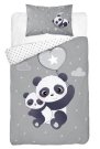 DETEXPOL Bambusova posteljina za dječji krevetić Panda siva Pamuk, Bambus, 100/135, 40/60 cm Posteljina za dječji krevetić - Posteljina nelicencijska
