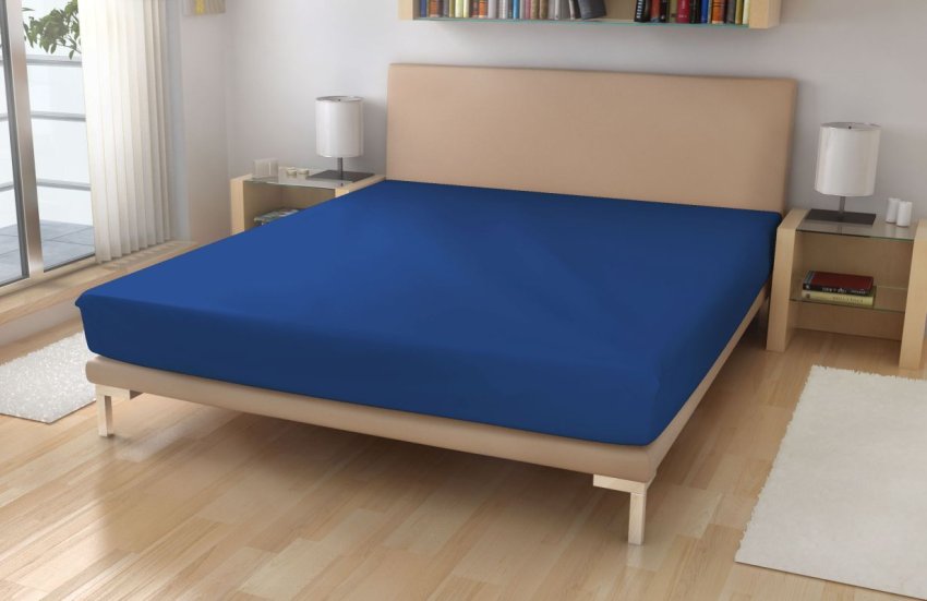 Polášek Jersey plahta Pamuk 150g/m2, 90/200 Tamnoplava cm - Jersey 90x200