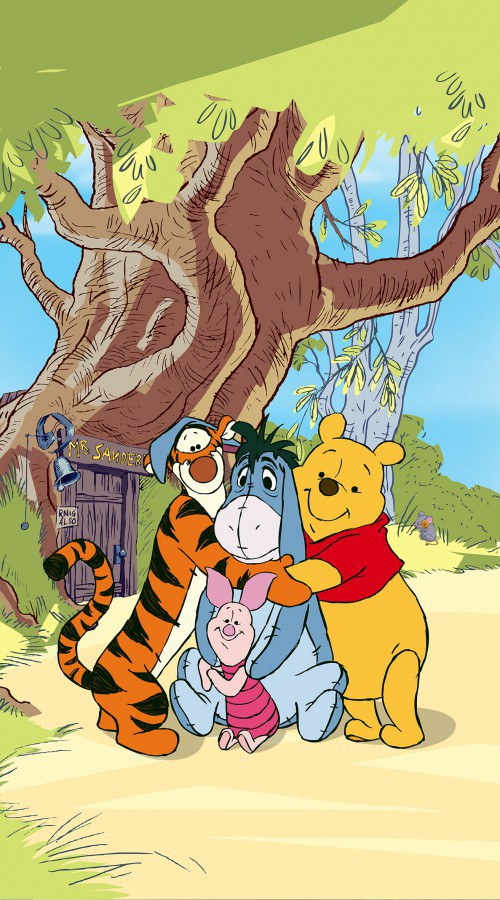 Foto zavjese Winnie Pooh with friends FCSL7110, 140 x 245 cm