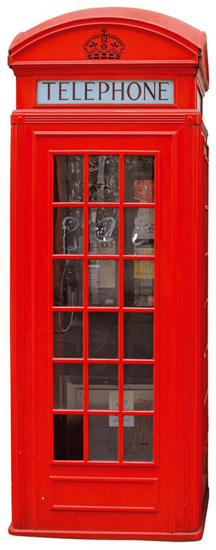 Samoljepljiva dekoracija za zid British Phone Box ST2-009, veličina 65 x 165 cm